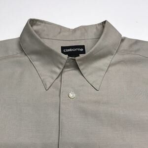CLAIBORNE Mens XL Gray Long Sleeve Dress Shirt